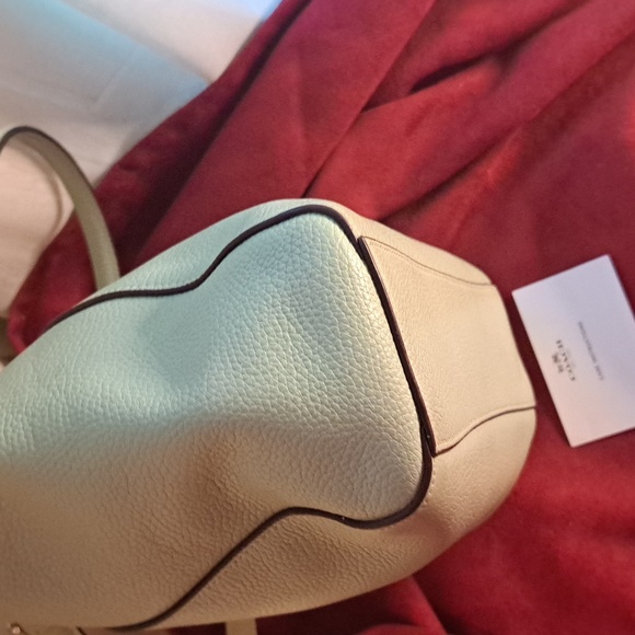 🥰Coach Prairie Soft Seafoam Green Pebble Leather Satchel/Crossbody Like New - Picture 9 of 11